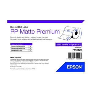 Epson Premium - Polypropylen (PP) - matt - permanenter Acrylklebstoff - 76 x 51 mm 13860 Etikett(en) (6 Rolle(n)