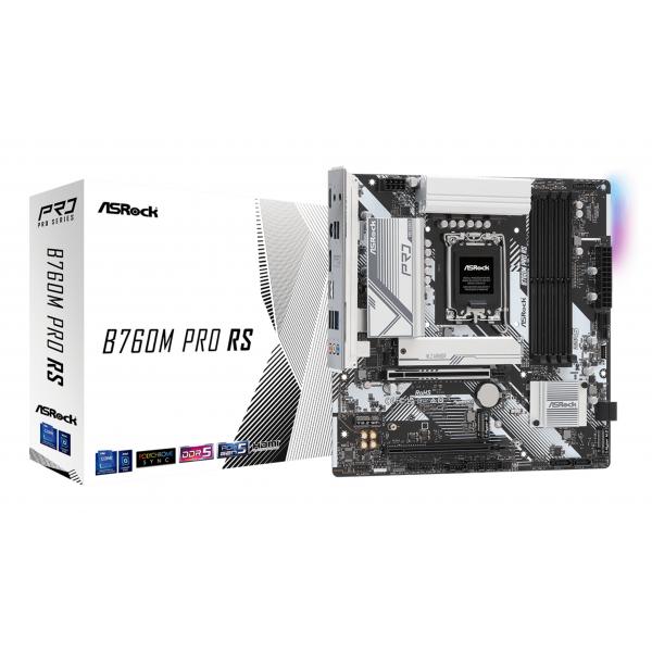 ASRock B760M PRO RS/D5 - scheda madre - micro ATX - presa LGA1700 - chipset B760 - USB 3.2 Gen 1, USB-C 3.2 Gen 1 - 2,5 Gigabit LAN - grafica integrata (CPU richiesta)