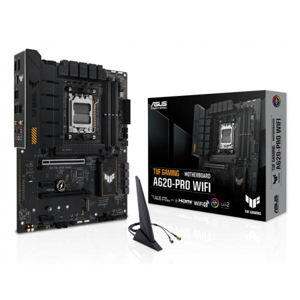 ASUS TUF GAMING A620-PRO WIFI - scheda madre - ATX - Socket AM5 - Chipset AMD A620 - USB 3.1 Gen 1, USB-C 3.2 Gen 1 - 2.5 Gigabit LAN, Wi-Fi 6, Bluetooth - grafica integrata (CPU richiesta)