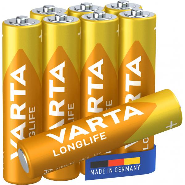 Varta 04103, Batteria usa e getta, AAA, Alcalino, 1,5 V, 8 pezzo(i), Oro, Giallo