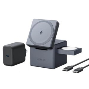 Anker Innovations Anker 3-in-1 Cube - Kabelloses Ladegerät - mit MagSafe + AC-Netzteil