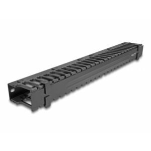 Piastra di gestione cavi Delock per quadro elettrico - 3 aperture - nera - 1U - 48,3 cm (19")