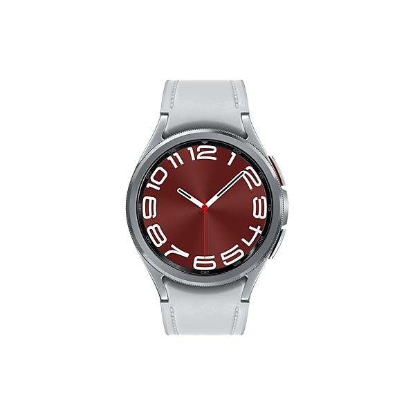 Samsung Galaxy Watch6 Classic - 43 mm - intelligente Uhr mit Band - Hybrid-Eco-Leder - Silber - Bandgröße: S/M - Anzeige 3.33 cm (1.3")