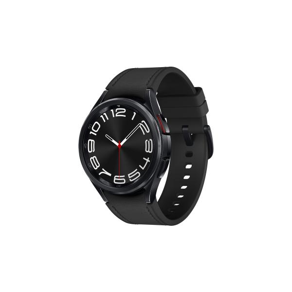 Samsung Galaxy Watch6 Classic - 43 mm - intelligente Uhr mit Band - Hybrid-Eco-Leder - schwarz - Bandgröße: S/M - Anzeige 3.33 cm (1.3")