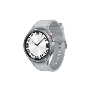 Samsung Galaxy Watch6 Classic - 47 mm - intelligente Uhr mit Band - Hybrid-Eco-Leder - Silber - Bandgröße: M/L - Anzeige 3.73 cm (1.5")