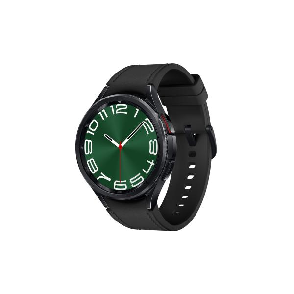Samsung Galaxy Watch6 Classic - 47 mm - intelligente Uhr mit Band - Hybrid-Eco-Leder - schwarz - Bandgröße: M/L - Anzeige 3.73 cm (1.5")
