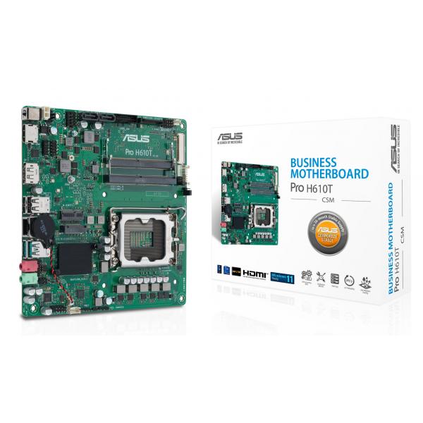ASUS Pro H610T-CSM - scheda madre - Mini-ITX - presa LGA1700 - chipset H610 - USB 3.2 Gen 1, USB 3.2 Gen 2 - Gigabit LAN - grafica integrata (CPU richiesta)
