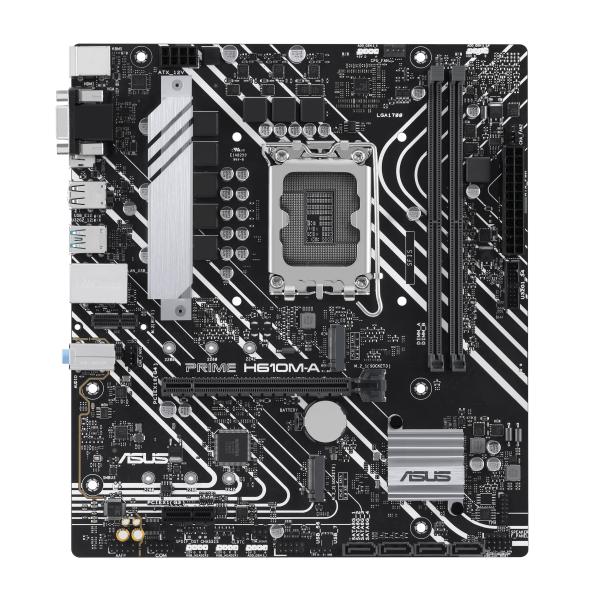 ASUS PRIME H610M-A-CSM - scheda madre - micro ATX - presa LGA1700 - chipset H610 - USB 3.2 Gen 1, USB 3.2 Gen 2 - Gigabit LAN - grafica integrata (CPU richiesta)