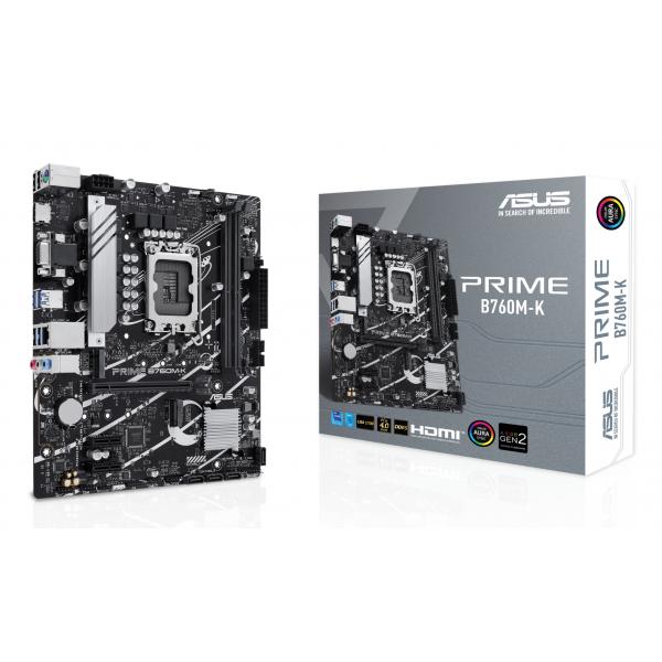 ASUS PRIME B760M-K - scheda madre - micro ATX - presa LGA1700 - chipset B760 - USB 3.2 Gen 1 - 2.5 Gigabit LAN - grafica integrata (CPU richiesta)