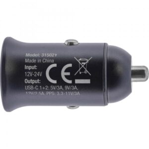 Alimentatore da auto USB InLine Power Delivery - 2x USB-C - nero - max