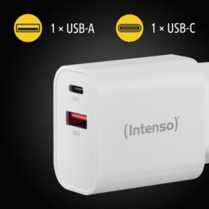 Intenso W30AC - alimentatore - 30 watt - 3 A - PD 3.0, QC 4.0, PD/PPS - 2 punti di connessione in uscita (USB, USB-C a 24 pin)
