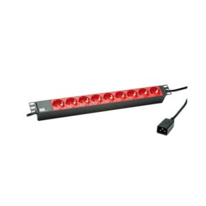 Bachmann Steckdosenleiste (Rack - einbaufähig) - Schutzkontakt - Eingabe, Eingang IEC 60320 C20 - Ausgangsanschlüsse: 9 (power CEE 7/3)