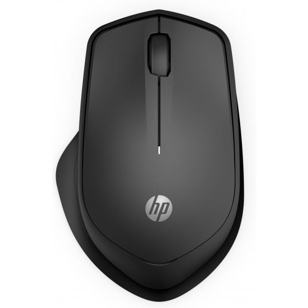 HP 285 Silent - mouse - ergonomico - ottico - wireless - 2,4 GHz - ricevitore wireless (USB)