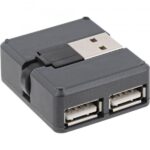 Hub InLine USB 2.0 a 4 porte - USB-A maschio a 4x USB-A femmina - cavo 4 cm