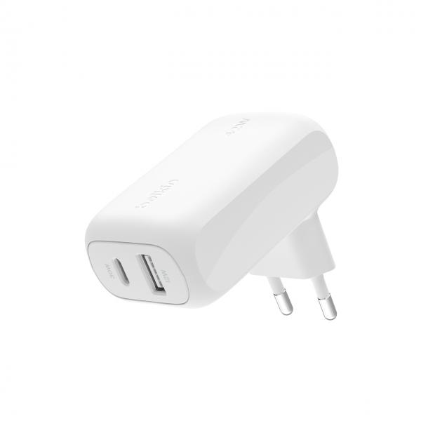 Belkin BoostCharge - alimentatore - 42 watt - 3 A - PD 3.0 - 2 porte di uscita (USB-C a 24 pin, USB)