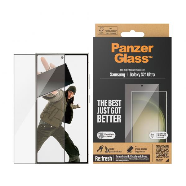 Proteggi schermo PanzerGlass per cellulare - vestibilità ultra ampia con EasyAligner