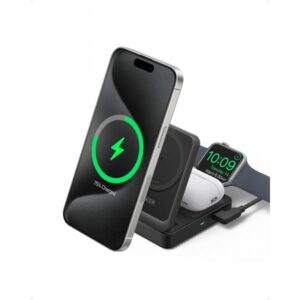 Anker Innovations Anker MagGo - Caricabatterie wireless - 3 in 1, pieghevole - 15 watt (USB-C a 24 pin)