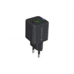 Caricabatterie USB PD GaN da 20 W Conceptronic a 2 porte, USB-C x 1, USB-A x 1, QC 3.0, PPS, Interno, CA, 12 V, Nero