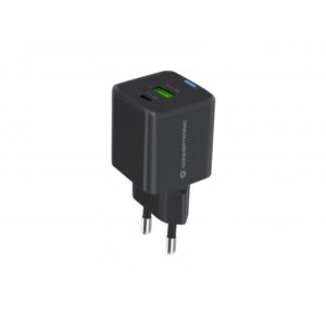 Caricabatterie USB PD GaN da 20 W Conceptronic a 2 porte, USB-C x 1, USB-A x 1, QC 3.0, PPS, Interno, CA, 12 V, Nero