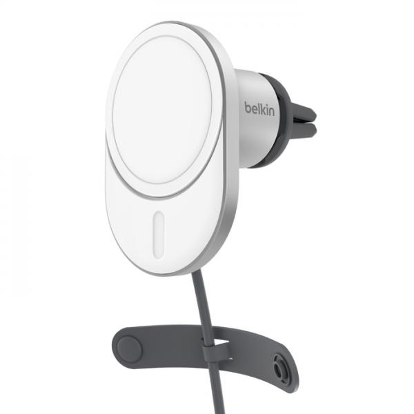 Supporto da auto Belkin per ricarica induttiva - magnetico con alimentatore per auto Qi2 +