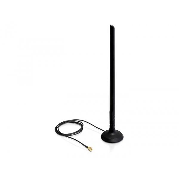 Delock Antenna WLAN SMA con supporto magnetico e giunto flessibile 6,5 dBi
