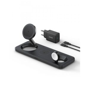 Anker Innovations Anker MagGo - Tappetino di ricarica induttivo - 3 in 1 + alimentatore CA