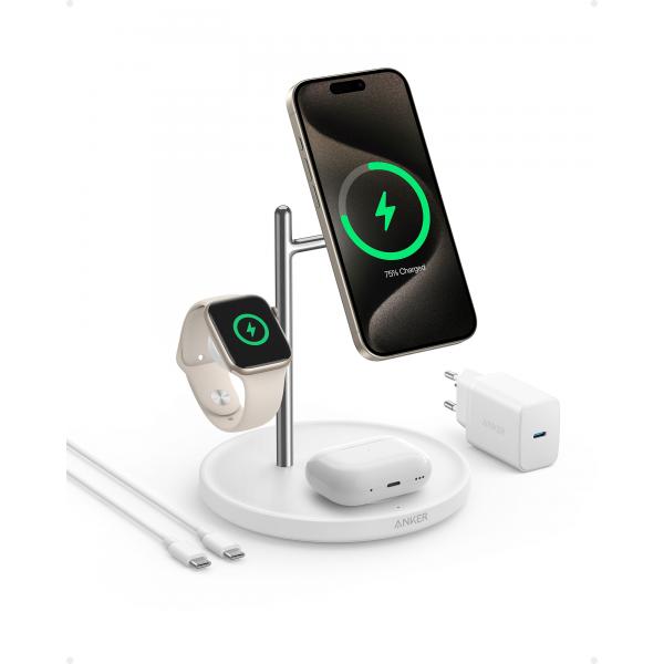 Innovazioni Anker Anker MagGo, da interno, USB, ricarica wireless, bianco