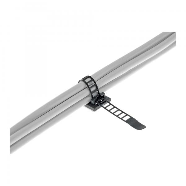 Morsetto per fascette fermacavi InLine 85 mm - nero - 10 pezzi