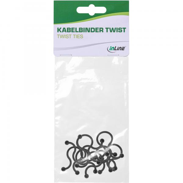 Fascette fermacavi InLine Twist 18-22mm - nere - 10 pezzi