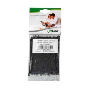 Fascette fermacavi InLine fascette sferiche nere - lunghezza 100 mm - 100 pezzi