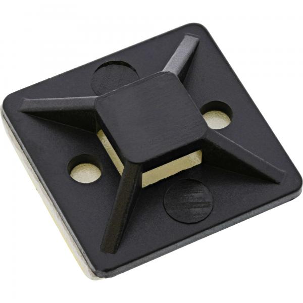 Base di montaggio InLine per fascette - 30x30mm - autoadesiva - 10 pezzi