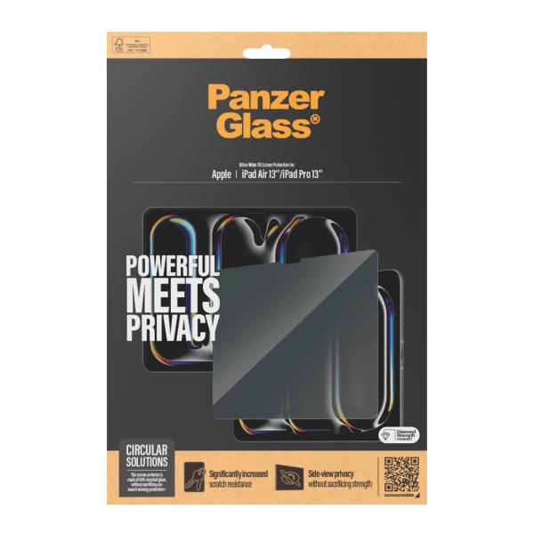 Pellicola salvaschermo PanzerGlass per Tablet - Ultra Wide - Vetro - con filtro privacy - 13" - Colore cornice nero - per Apple iPad Air da 13 pollici (M2)