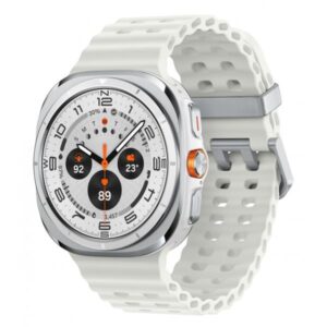 Samsung Galaxy Watch Ultra - 47 mm - titanio - smartwatch con cinturino marino - caucciù - bianco - misura cinturino: S/M/L - display 3,8 cm (1,5")