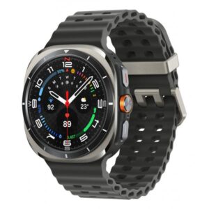 Samsung Galaxy Watch Ultra - 47 mm - titanio - smartwatch con cinturino marino - caucciù - grigio scuro - misura cinturino: S/M/L - display 3,8 cm (1,5")