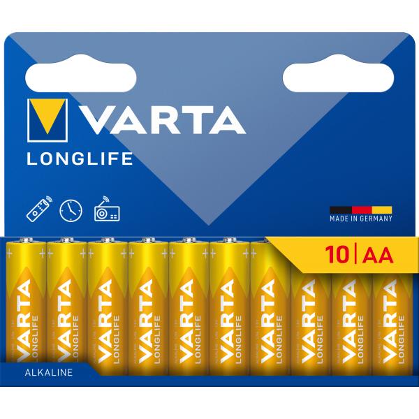 Varta 4106101761, Batteria usa e getta, AA, Alcalino, 1,5 V, 10 pezzo(i), 10 anno(i)
