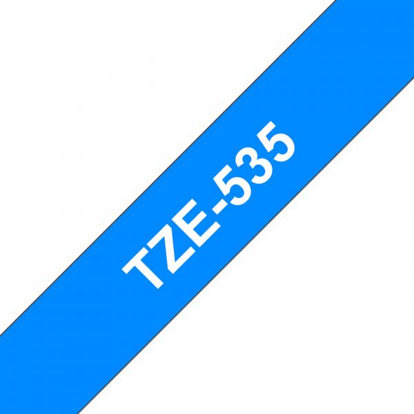 Brother TZe-535 - Bianco su blu - Rotolo (1,2 cm x 8 m)