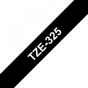 Brother TZe-325 - Autoadesivo - Bianco su nero - Rotolo (0,9 cm x 8 m)