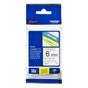 Brother TZe-111 - Adesivo standard - Nero su trasparente - Rotolo (0,6 cm x 8 m)