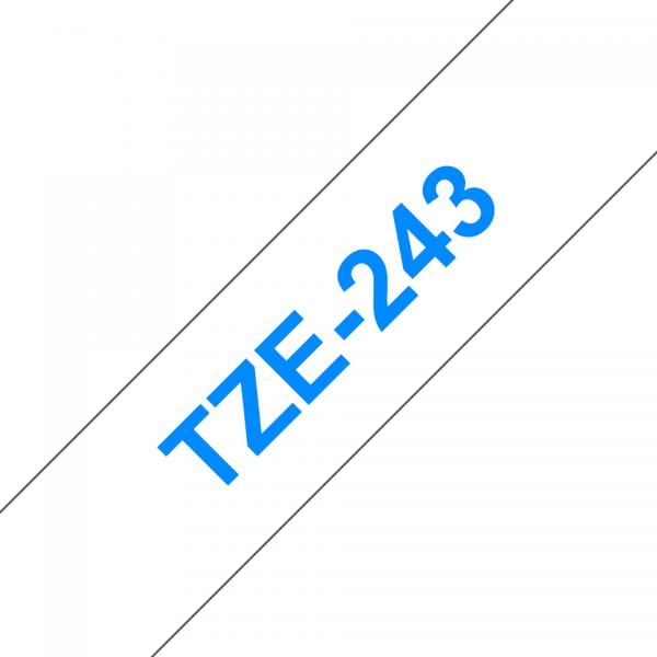 Brother TZe-243 - Autoadesivo - blu su bianco - rotolo (1,8 cm x 8 m)