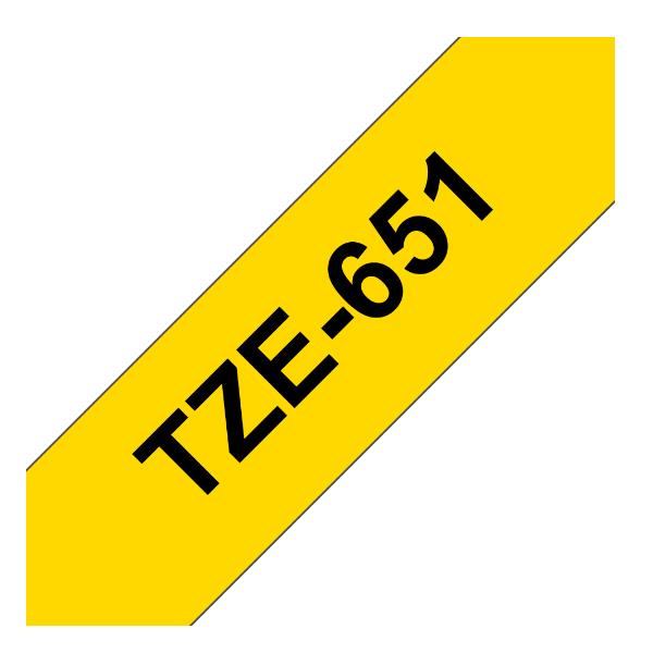 Brother TZe-651 - Autoadesivo - Nero su giallo - Rotolo (2,4 cm x 8 m)