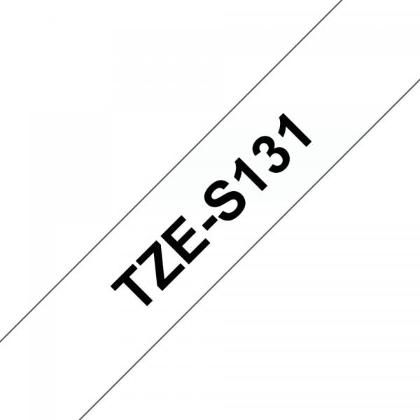 Brother TZe-S131 - Adesivo estremamente forte - nero su trasparente - rotolo (1,2 cm x 8 m)