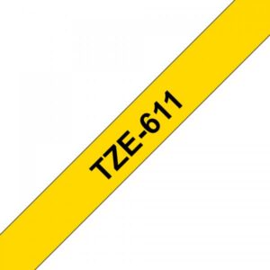 Brother TZe-611 - Nero su giallo - Rotolo (0,6 cm)