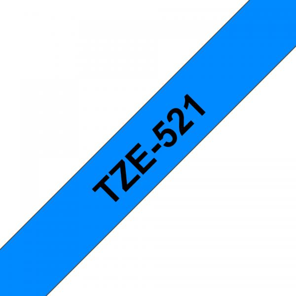 Brother TZe-521 - Nero su blu - Rotolo (0,9 cm x 8 m)