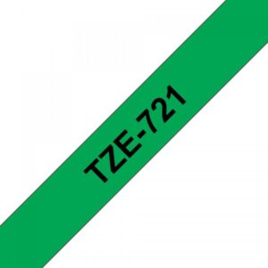 Brother TZe-721 - Nero su verde - Rotolo (0,9 cm x 8 m)