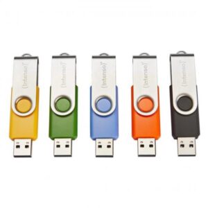 Intenso Basic Line, 32 GB, USB Typ-A, 2.0, 28 MB/s, Drehring, Schwarz, Blau, Grün, Orange, Gelb