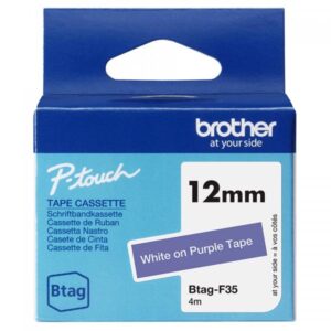 Brother BTAG-F35 - Bianco su viola - Rotolo (1,2 cm x 4 m)