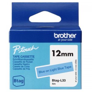Brother BTAG-L33 - Blu su azzurro - Rotolo (1,2 cm x 4 m)