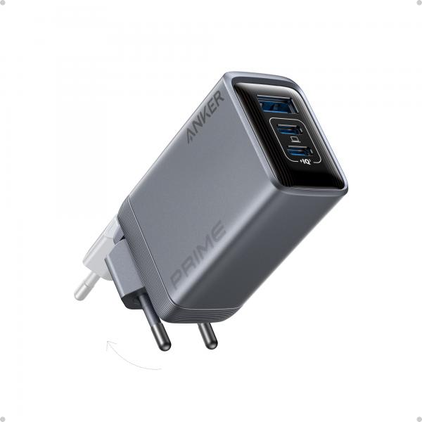 Anker Innovations Anker Prime - Alimentatore - GaN - 100 Watt - 5 A - 3 porte di uscita (2 x USB-C, USB tipo A)