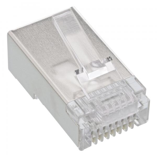 Confezione InLine da 10 connettori a crimpare RJ45 - per cavi rigidi (cavi di installazione) fino a AWG24
