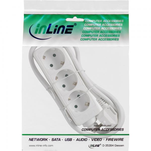Multipresa InLine - Contatto di protezione a 3 vie - bianco - 1,5 m